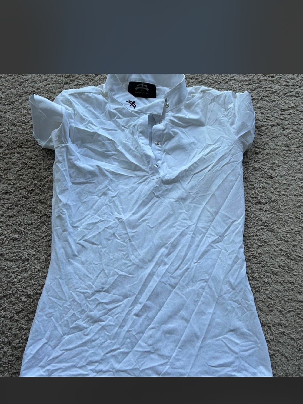 Women’s White Polo Top with Subtle Logo